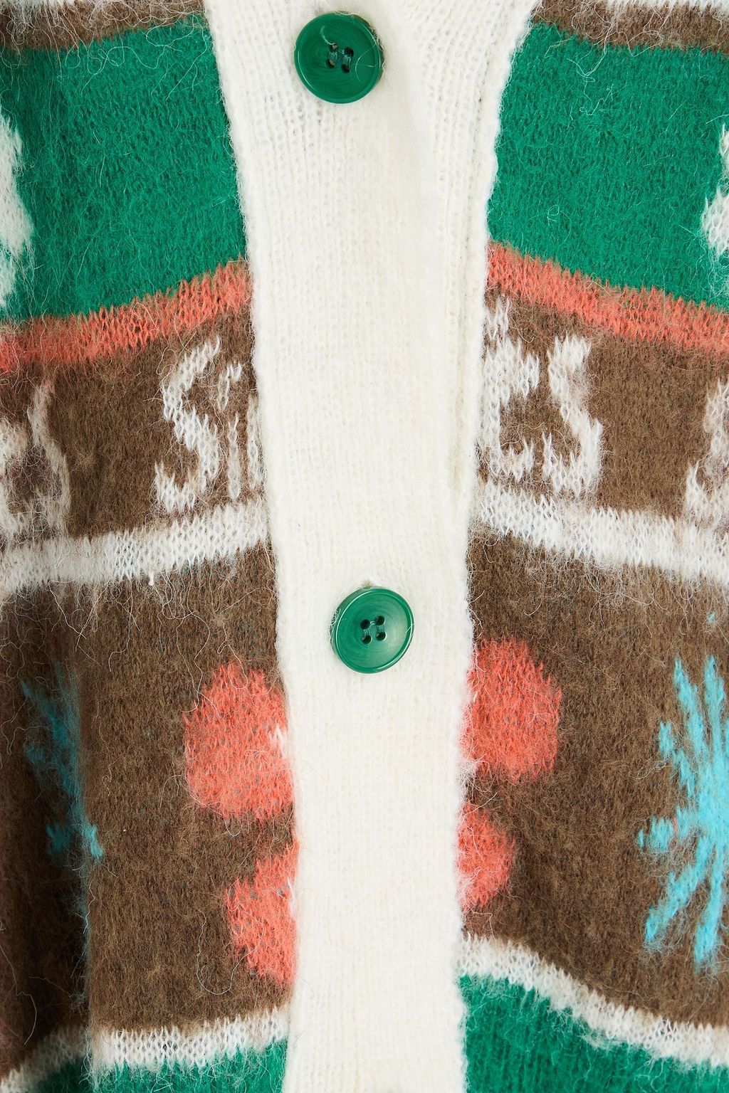 SIEDRÉS Jacquard-knit wool-blend cardigan