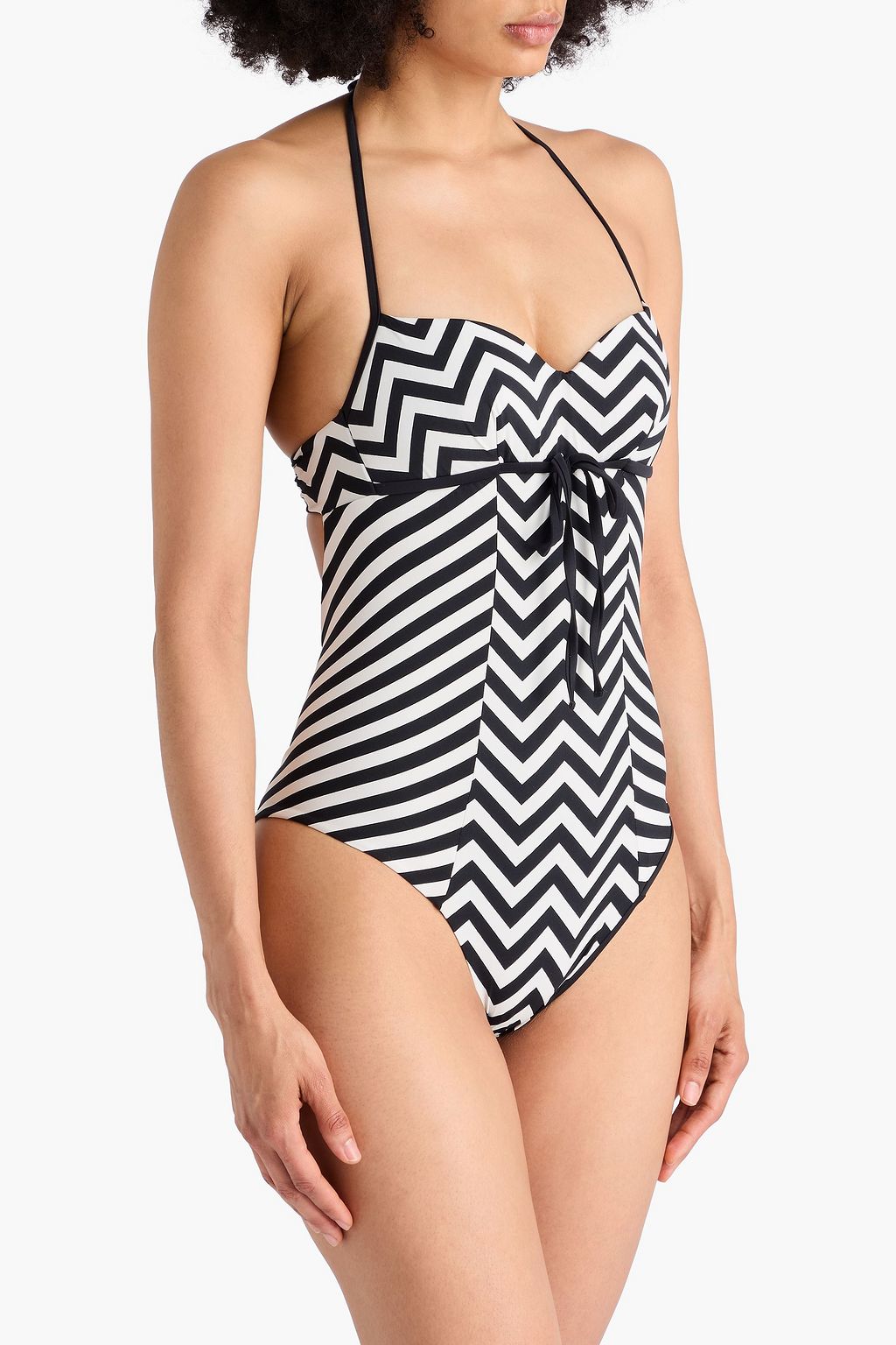 MAX MARA Neckholder-Badeanzug mit Cut-outs und Print