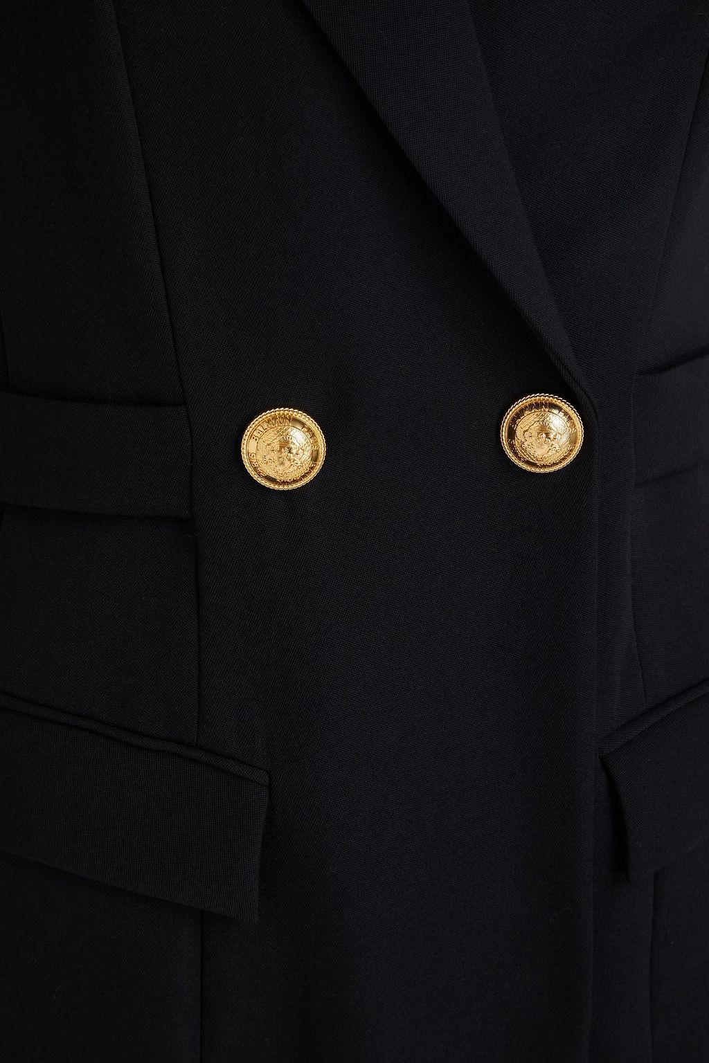 BALMAIN Embellished wool-twill mini dress