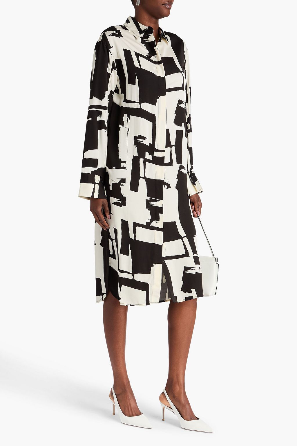 DAY BIRGER ET MIKKELSEN Hemdkleid in Midilänge aus Satin aus einer EcoVero™-Mischung mit Print
