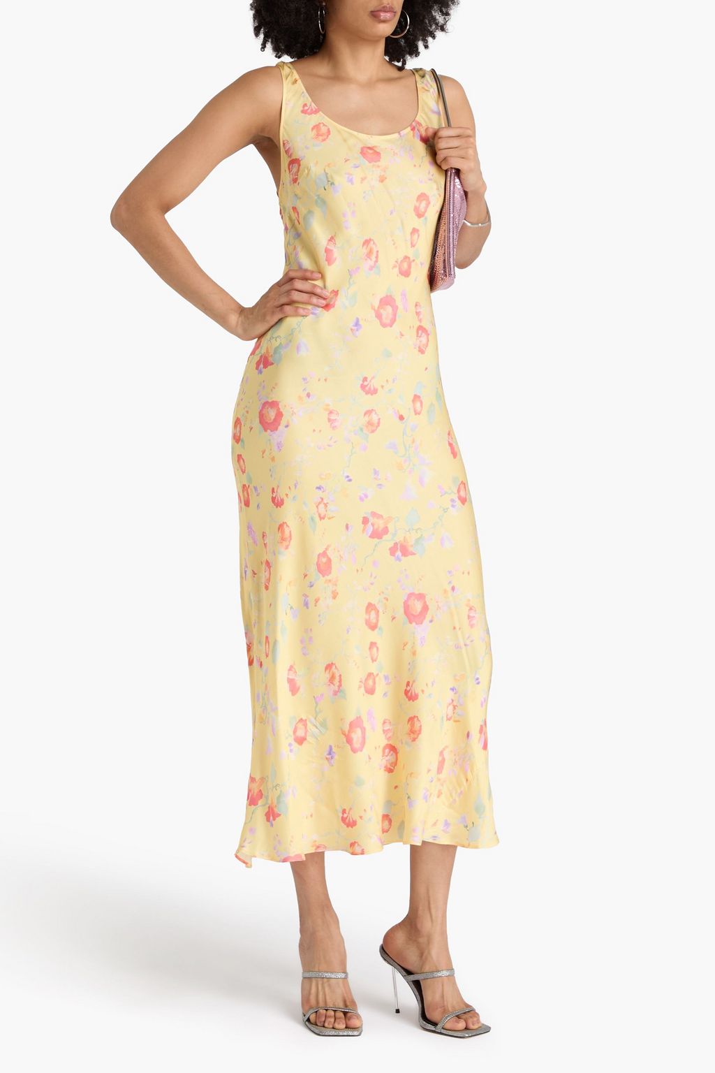 RIXO Bondi floral-print satin midi dress