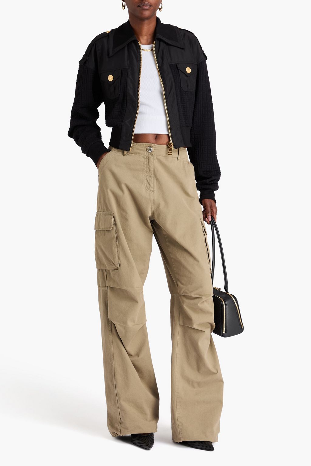 BALMAIN シェルジャケット ジャカードパネル
