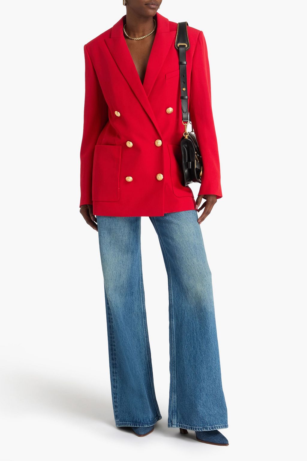 BALMAIN Double-breasted wool-twill blazer