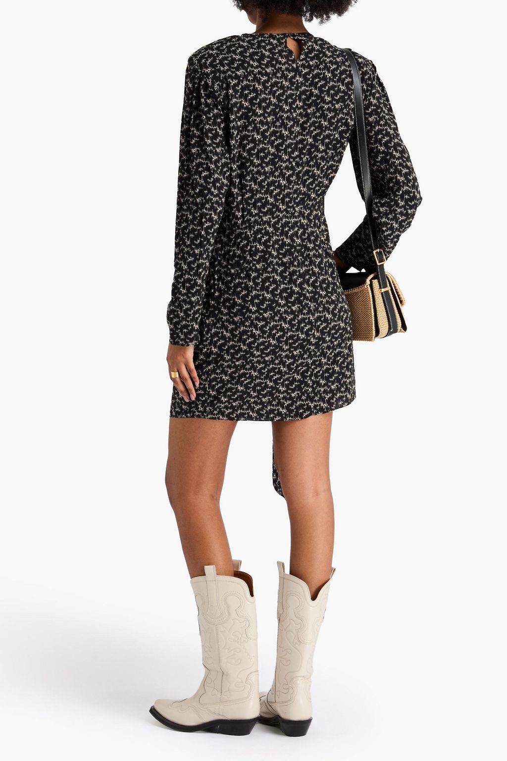 MARANT ÉTOILE Knotted printed crepe mini dress