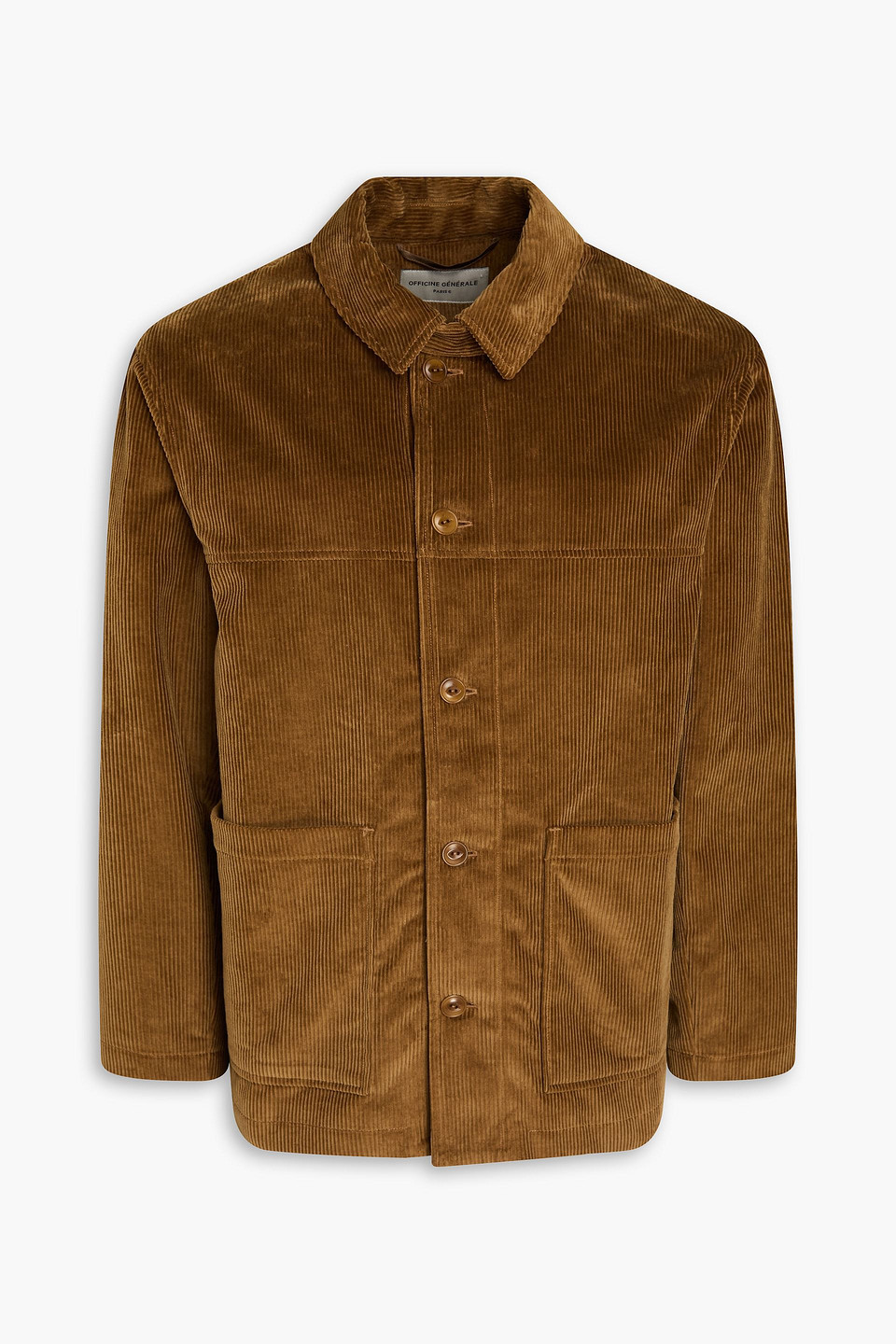 Officine Generale Ulysse Cotton-corduroy Overshirt In Brown