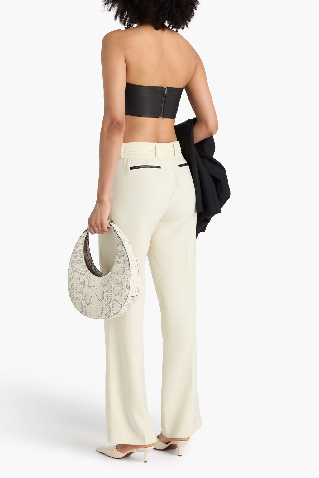 PARIS GEORGIA Basil belted crepe straight-leg pants