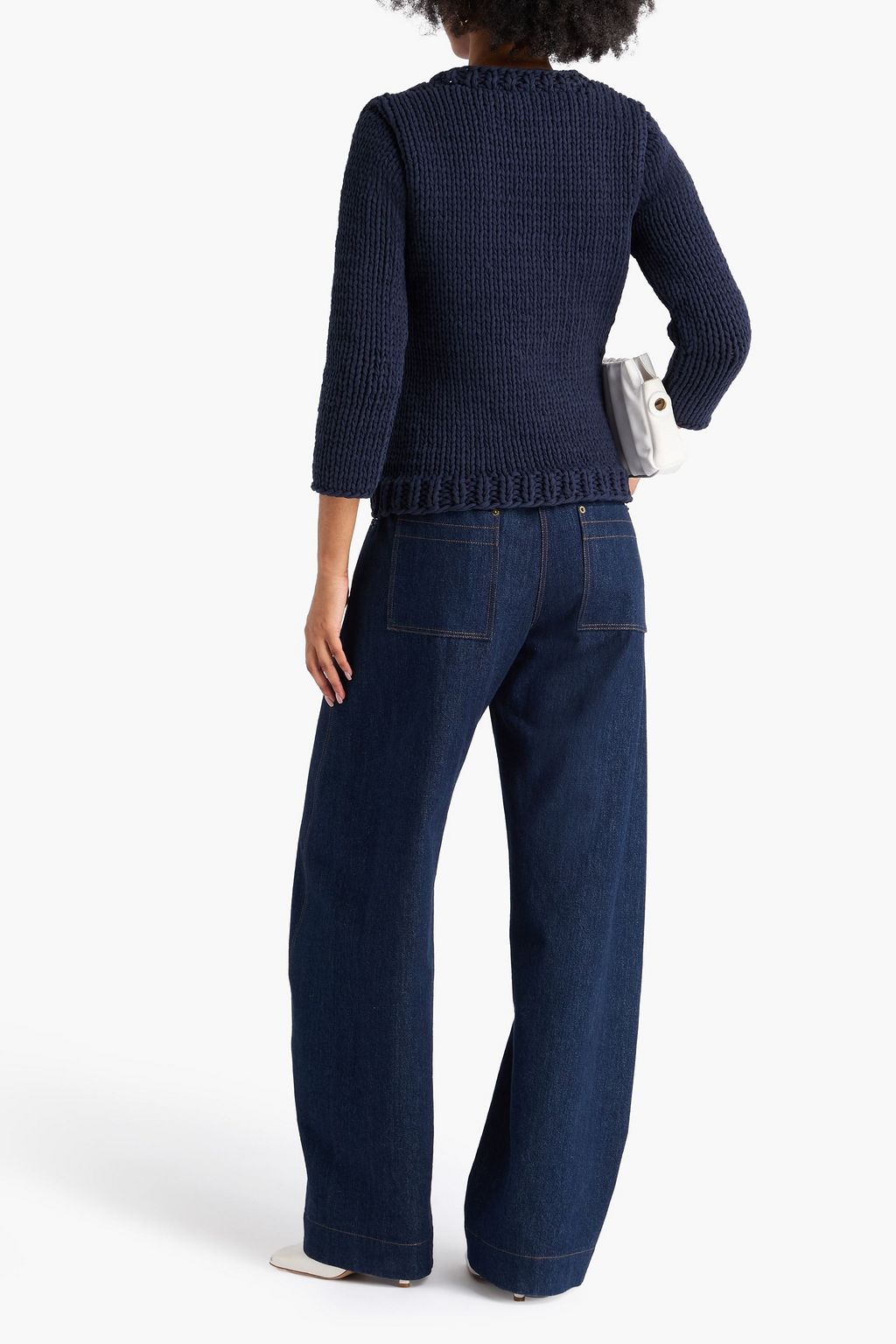 BEVZA Cutout cotton sweater