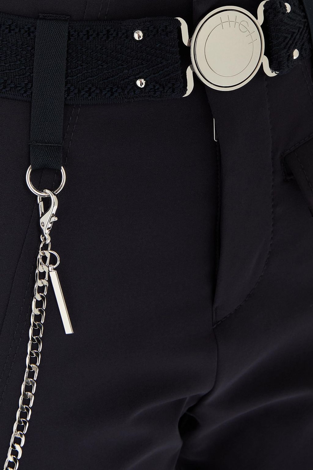 HIGH Cropped chain-embellished stretch-jersey tapered pants