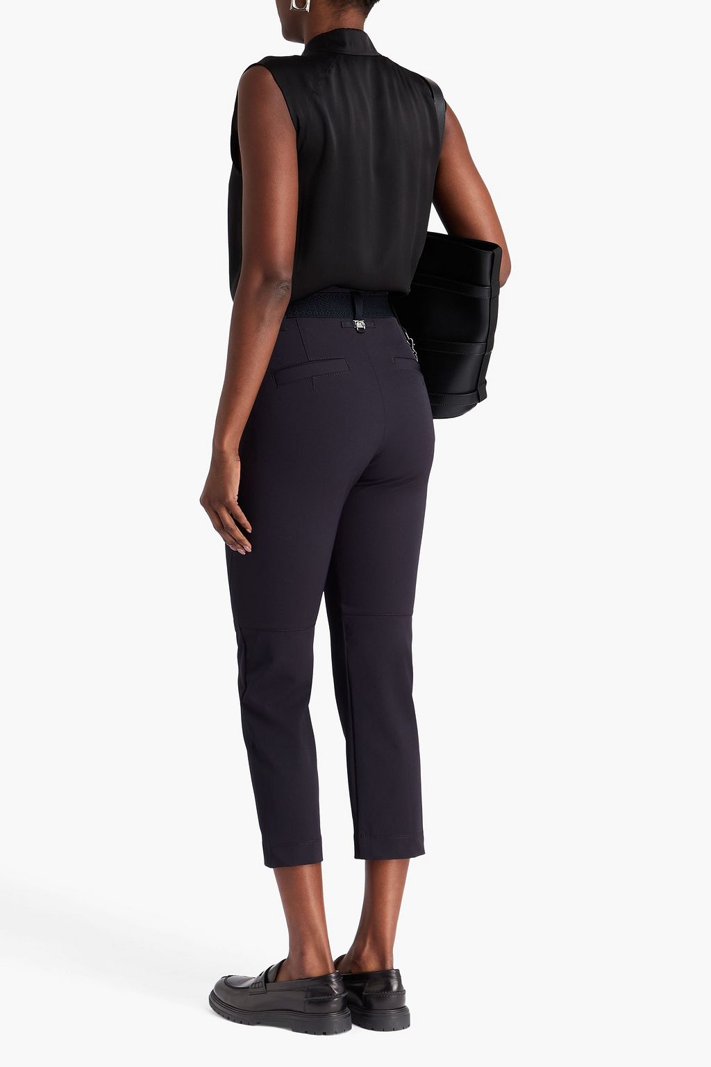 HIGH Cropped chain-embellished stretch-jersey tapered pants