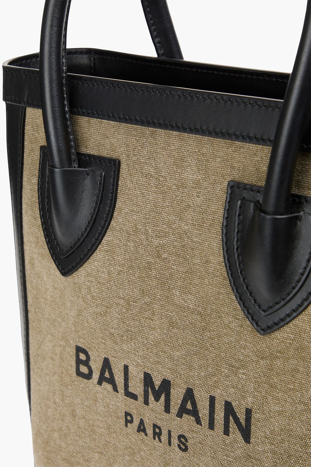 BALMAIN B-Army 26 leather-trimmed canvas tote