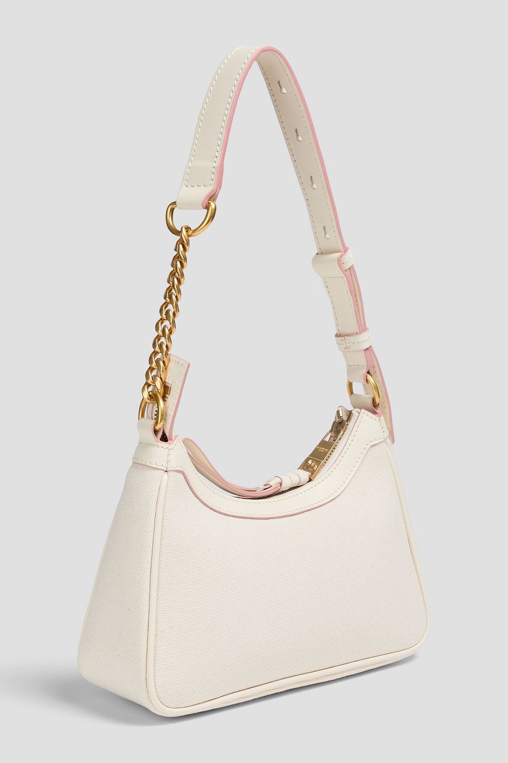 BALMAIN Embroidered canvas shoulder bag