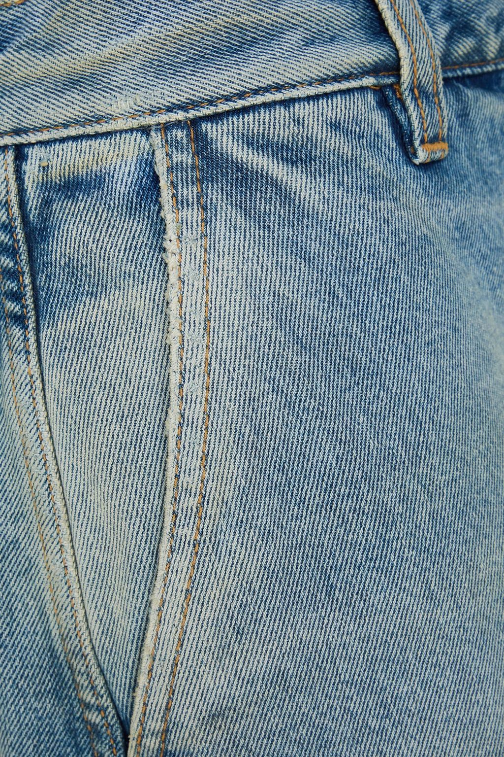 PALM ANGELS ハイライズ ワイドレッグジーンズ 色あせ加工