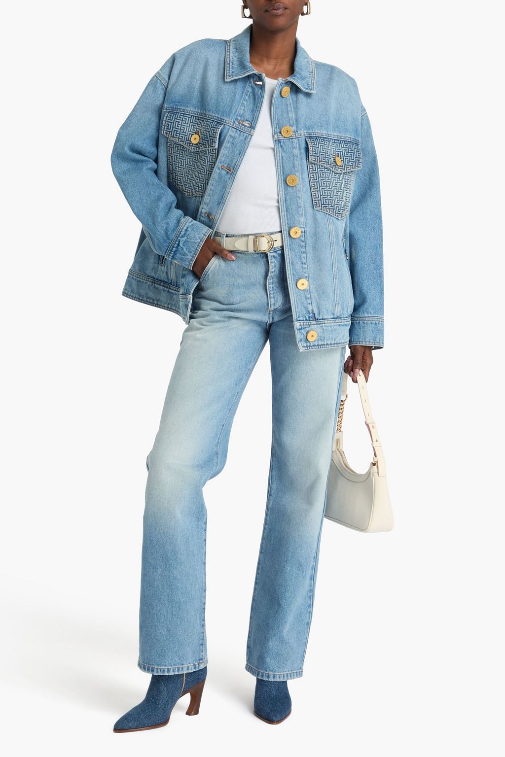 BALMAIN High-rise wide-leg jeans