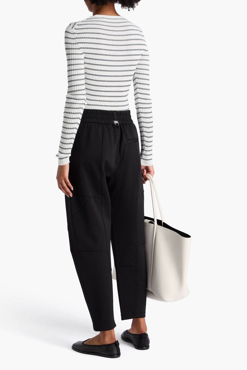 HIGH Cropped stretch-jersey tapered pants
