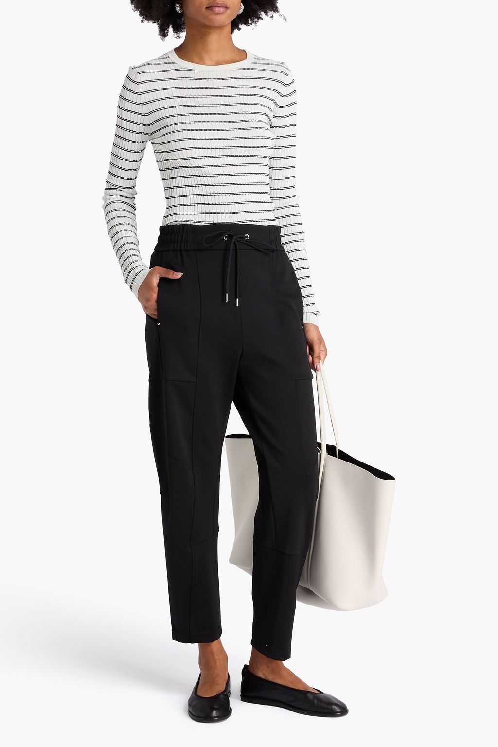 HIGH Cropped stretch-jersey tapered pants