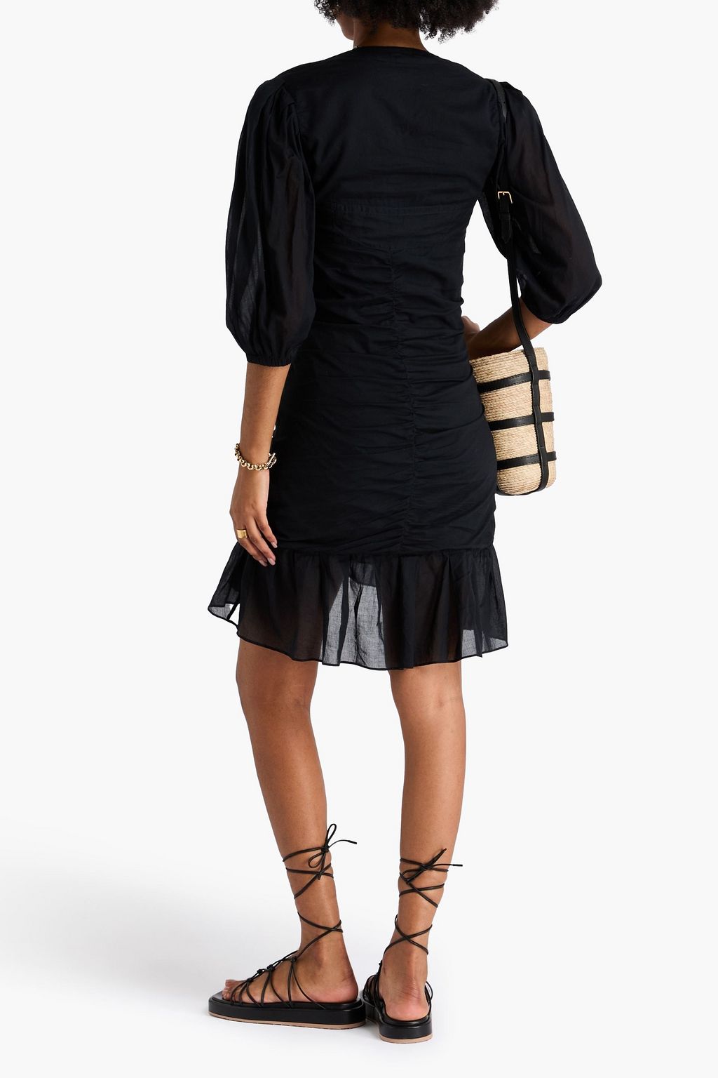 MARANT ÉTOILE Ruched cotton-voile mini dress