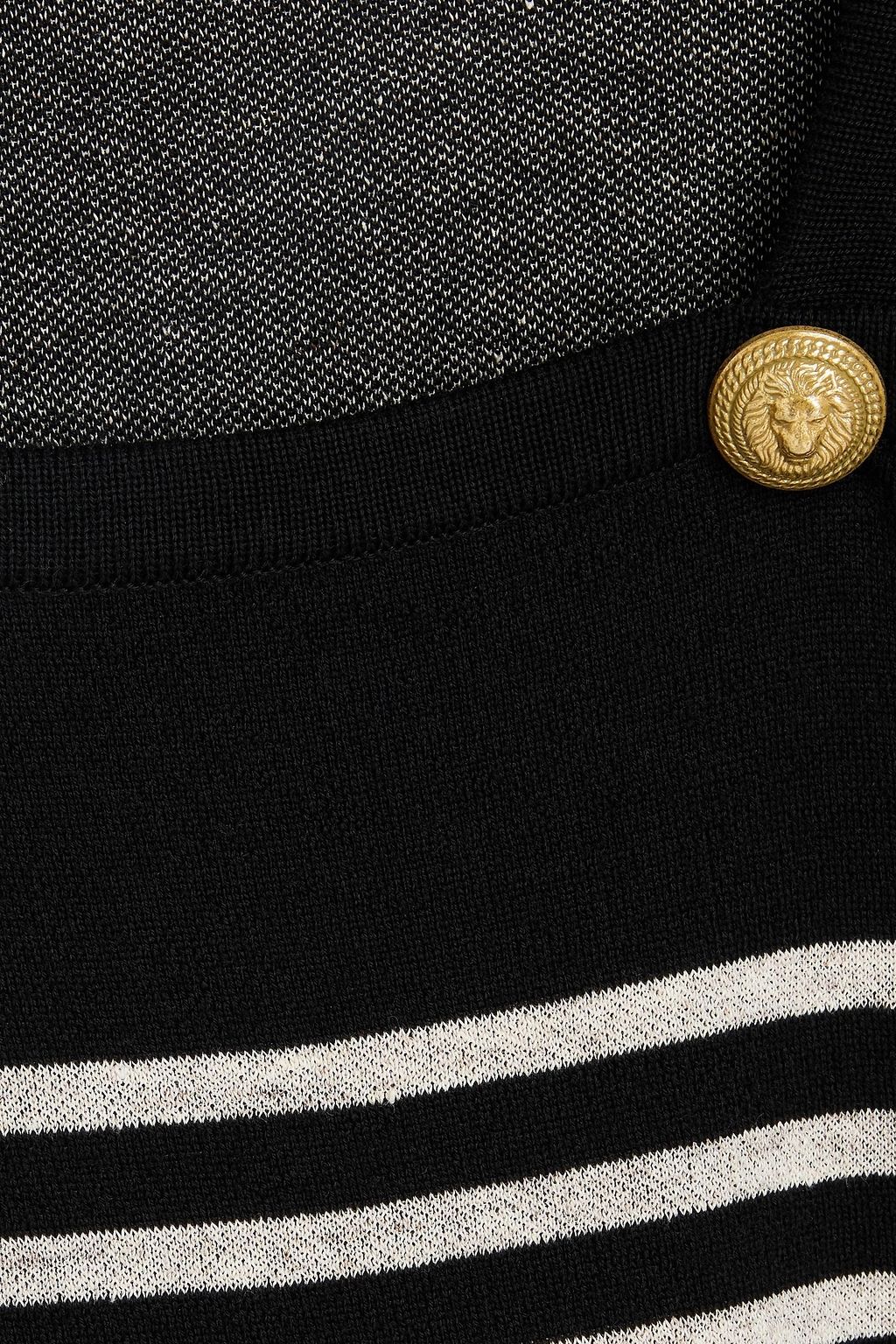 BALMAIN Pullover aus Jacquard-Strick aus einer Wollmischung mit Verzierung