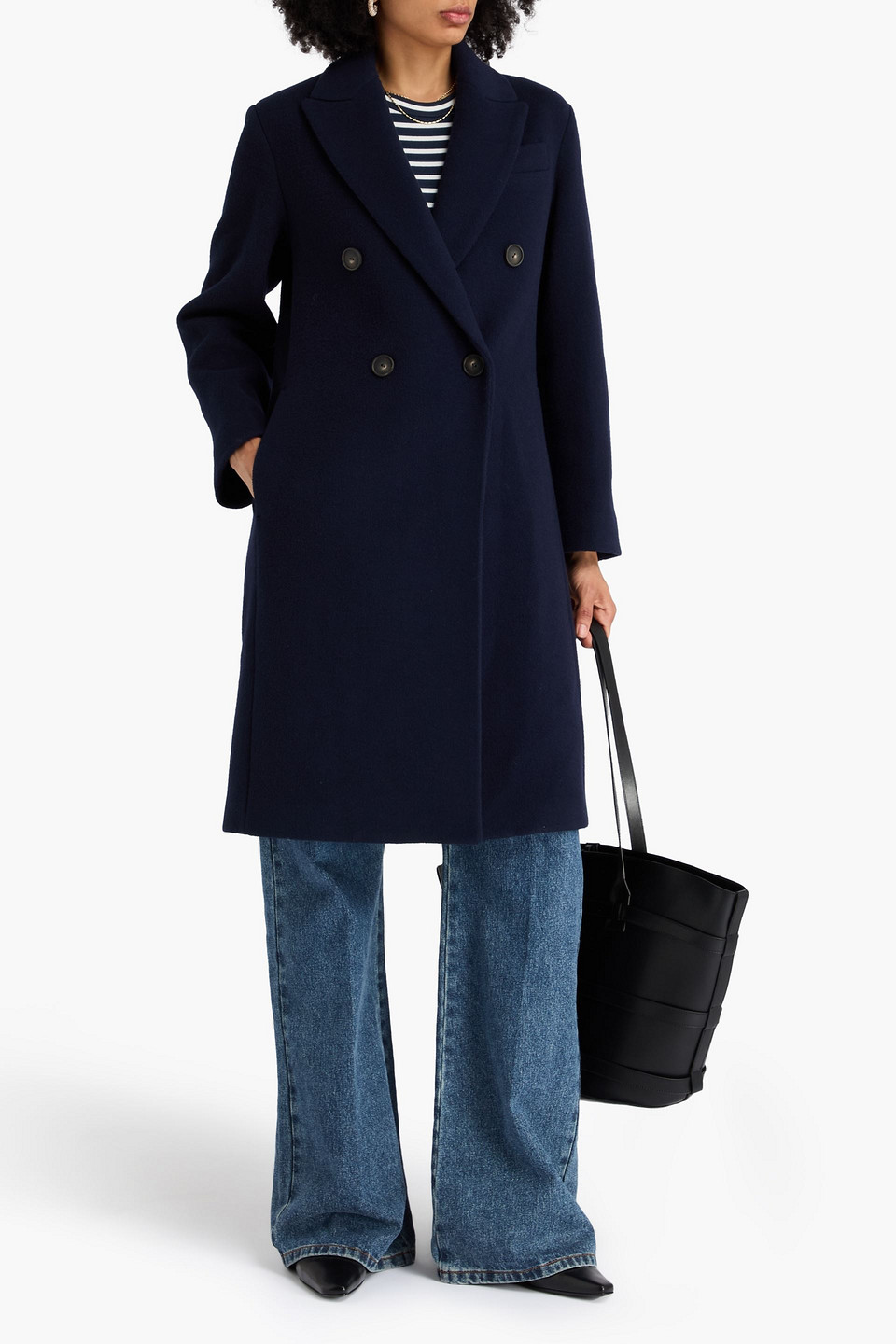  Vince. - Brushed-felt Coat - Blue - L 
