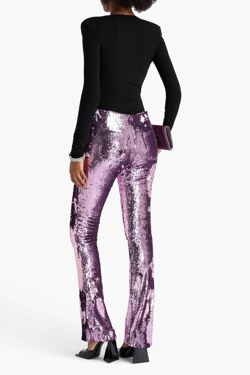 MARQUES' ALMEIDA Sequined crepe bootcut pants