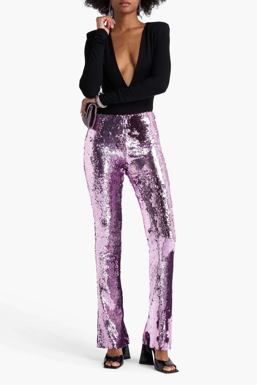 MARQUES' ALMEIDA Sequined crepe bootcut pants