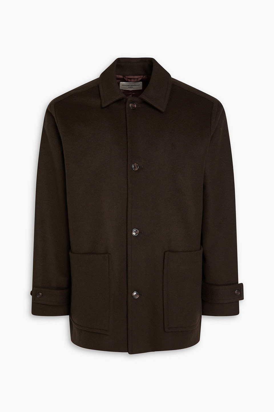 officine générale - barthelemy wool and cashmere-blend felt jacket - brown - xl