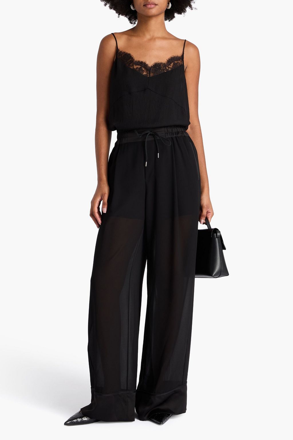 HIGH Crepon wide-leg pants