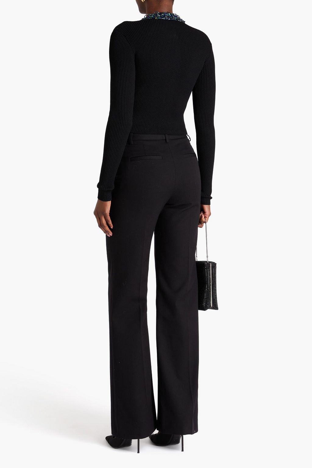 BALMAIN リブ編みニット クロップドカーディガン