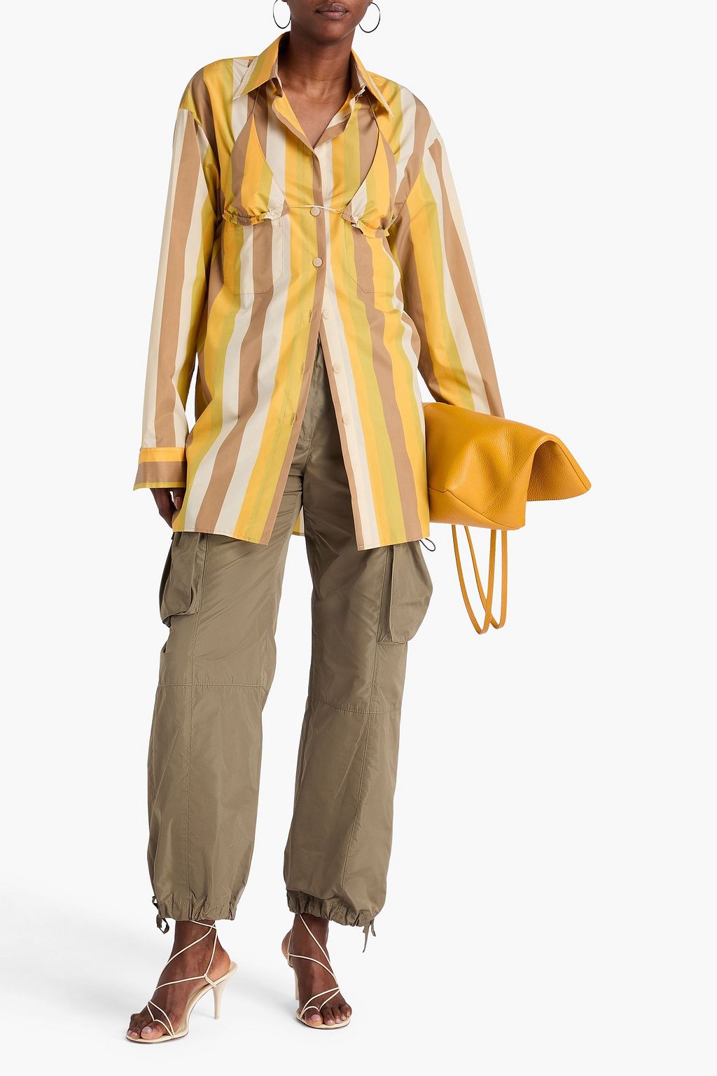CHRISTOPHER ESBER Delphine striped silk-blend poplin shirt