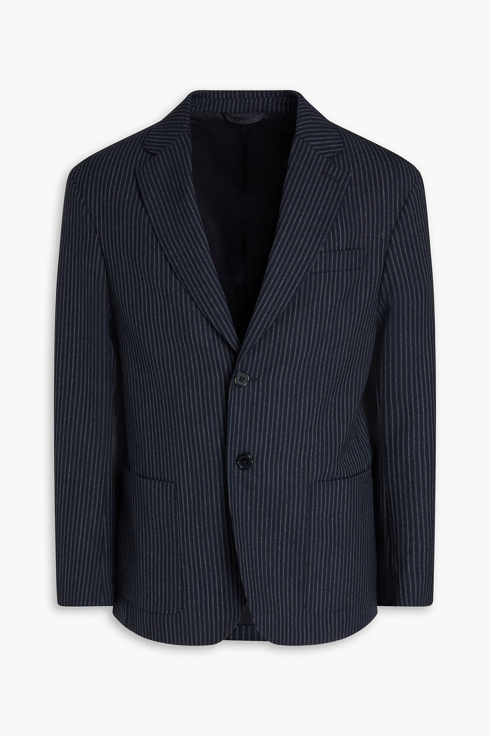 Officine Generale Michel Pinstriped Wool Blazer In Blue