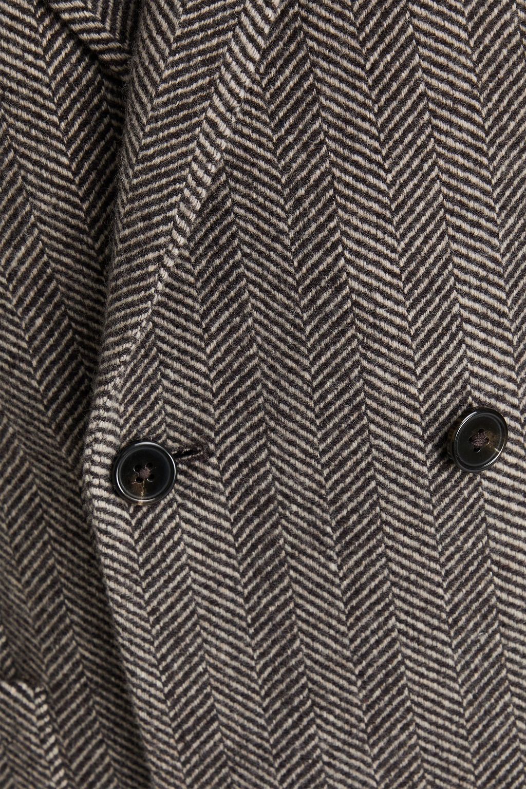 OFFICINE GÉNÉRALE Leon double-breasted herringbone cashmere-tweed blazer
