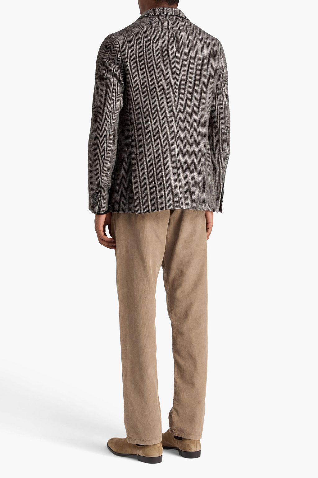 OFFICINE GÉNÉRALE Leon double-breasted herringbone cashmere-tweed blazer