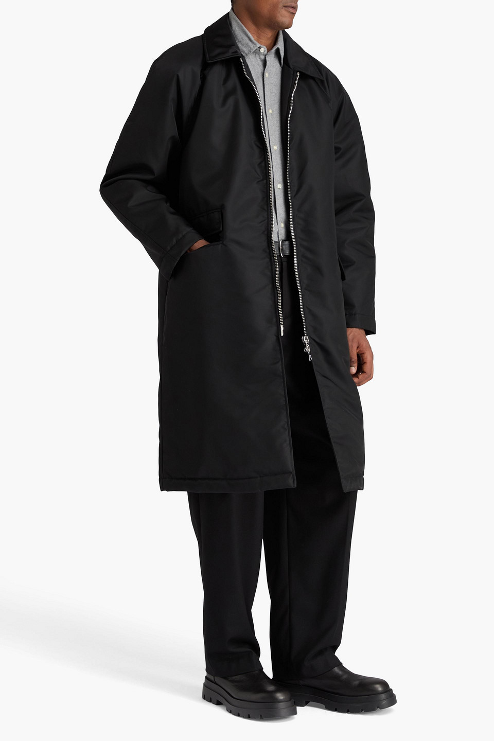 Officine Generale Foster Shell Coat In Black
