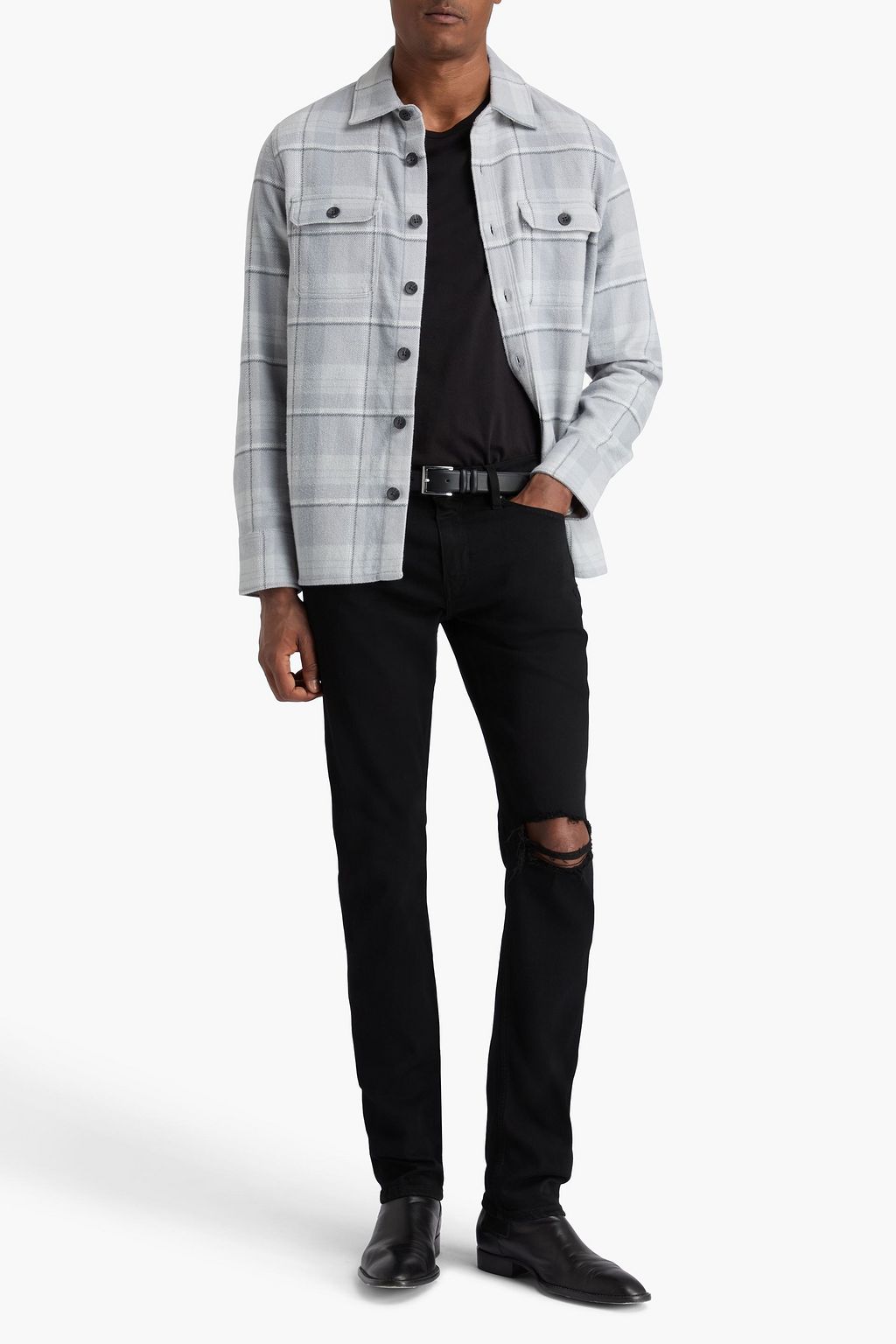 PAIGE Slim-fit distressed denim jeans