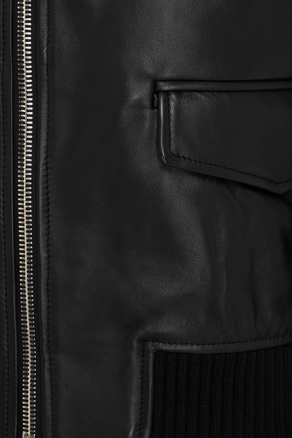 Officine Generale Conan Leather Jacket In Black