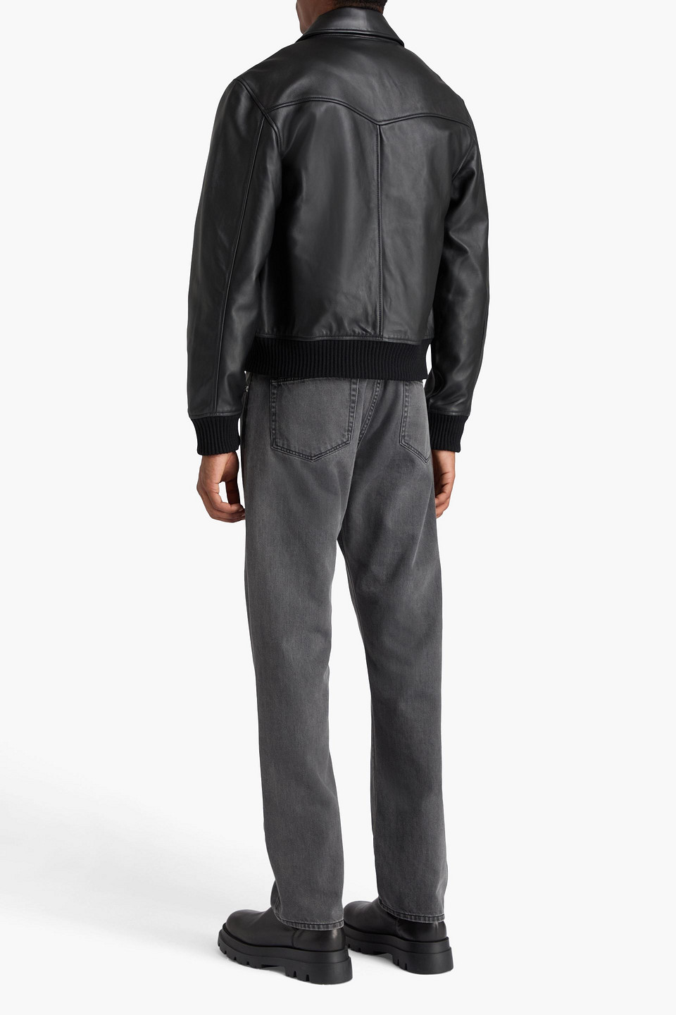 Officine Generale Conan Leather Jacket In Black