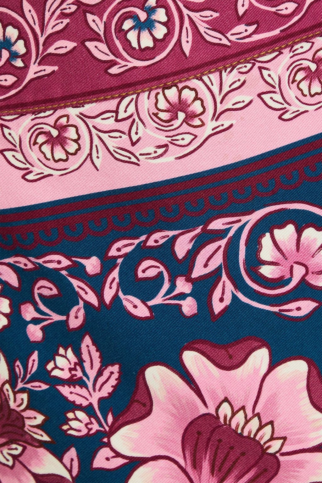 FARM RIO Minirock aus Denim mit floralem Print und Wickeleffekt