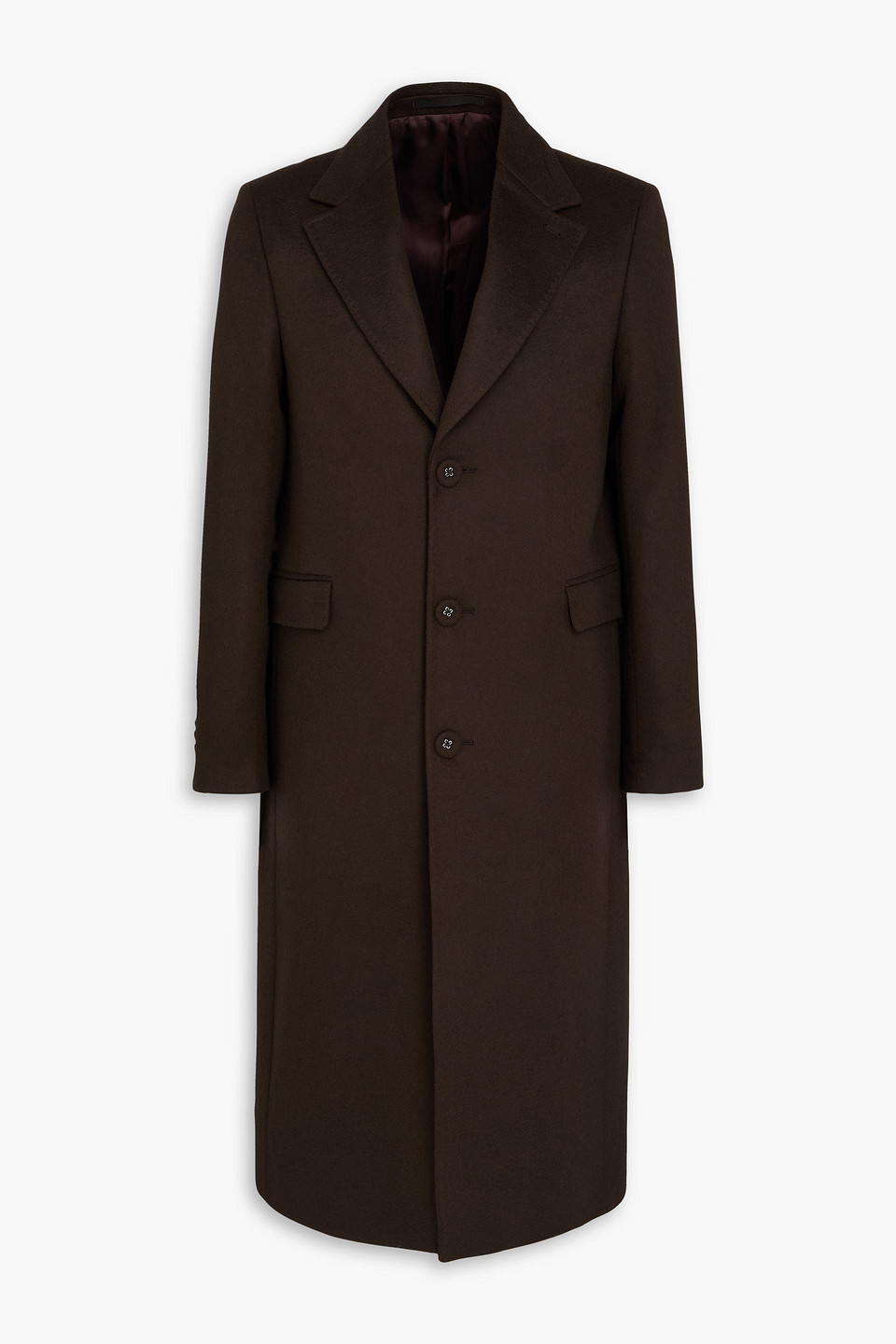 Officine Generale Ionas Brushed Wool And Cashmere-blend Felt Coat In Brown