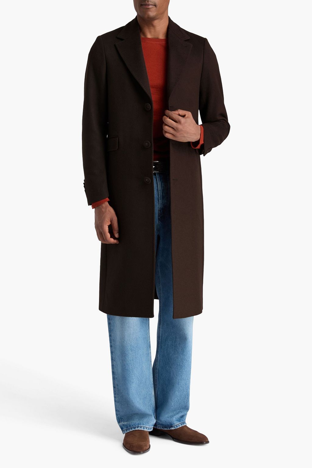 OFFICINE GÉNÉRALE Ionas brushed wool and cashmere-blend felt coat