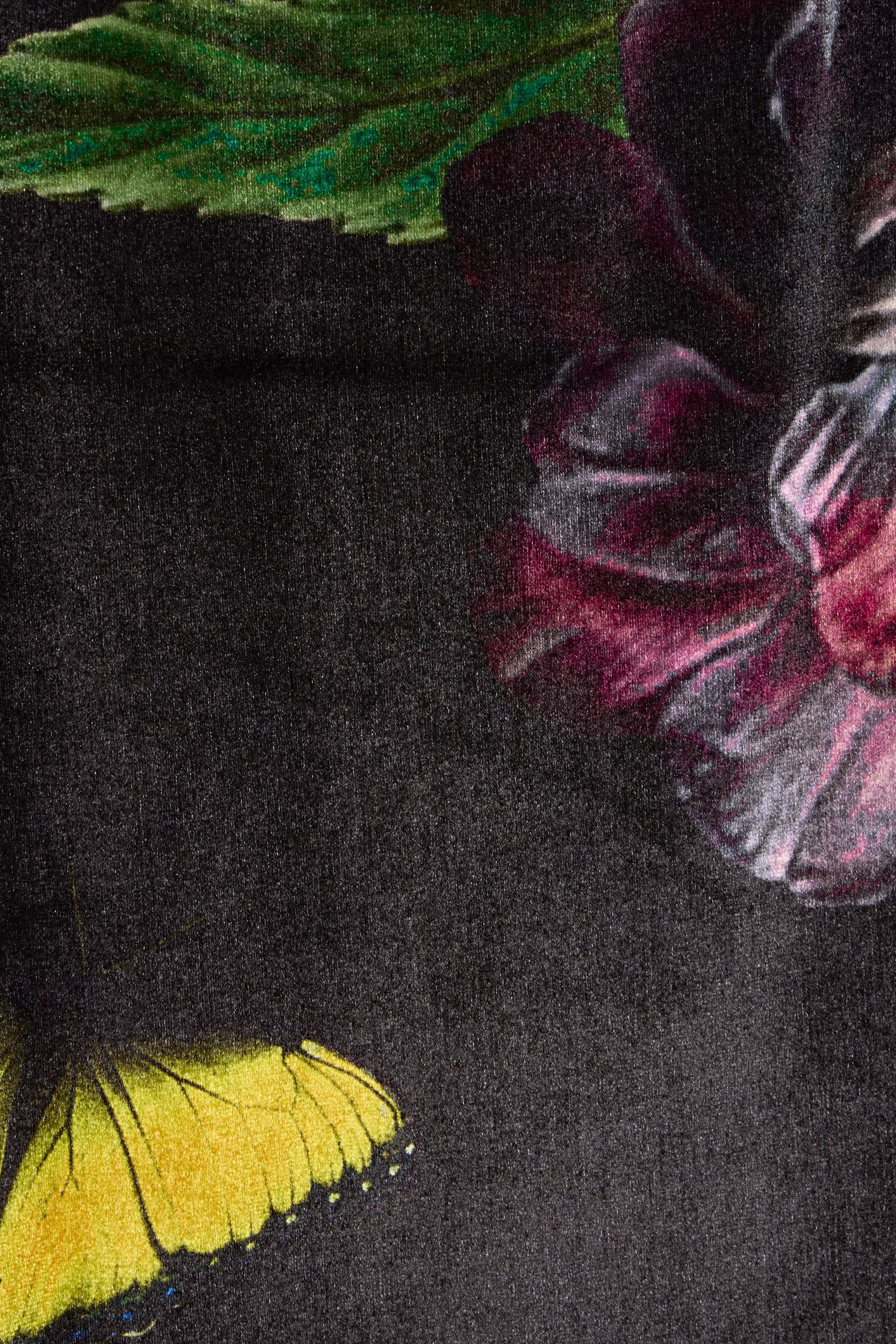 alice + olivia Delora floral-print stretch-velvet midi dress