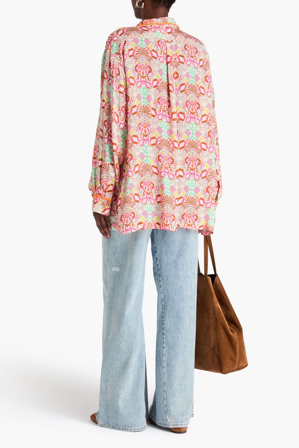FORTE_FORTE Printed silk-twill shirt