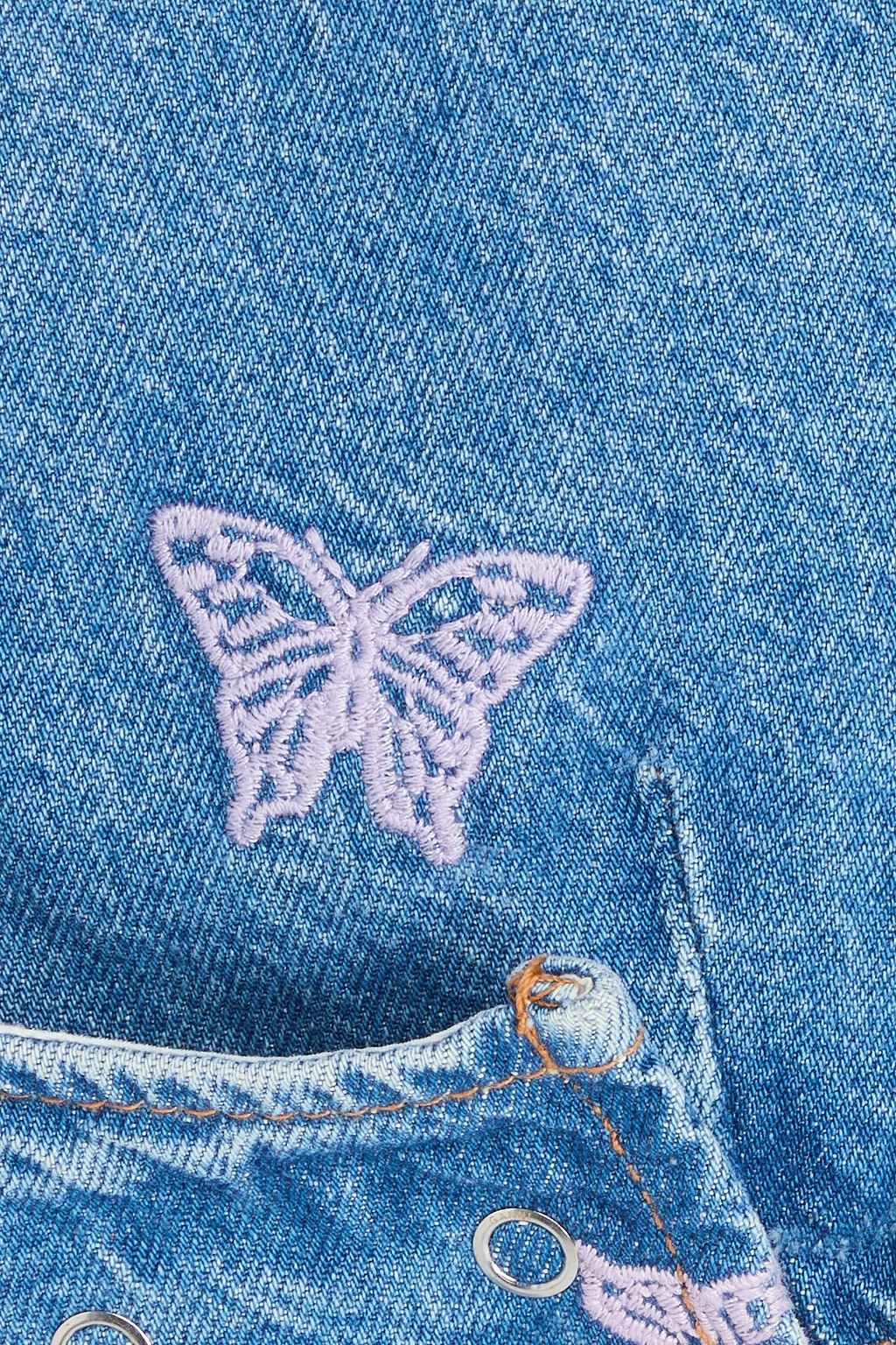 GANNI デニム クロップドトップス 刺繍