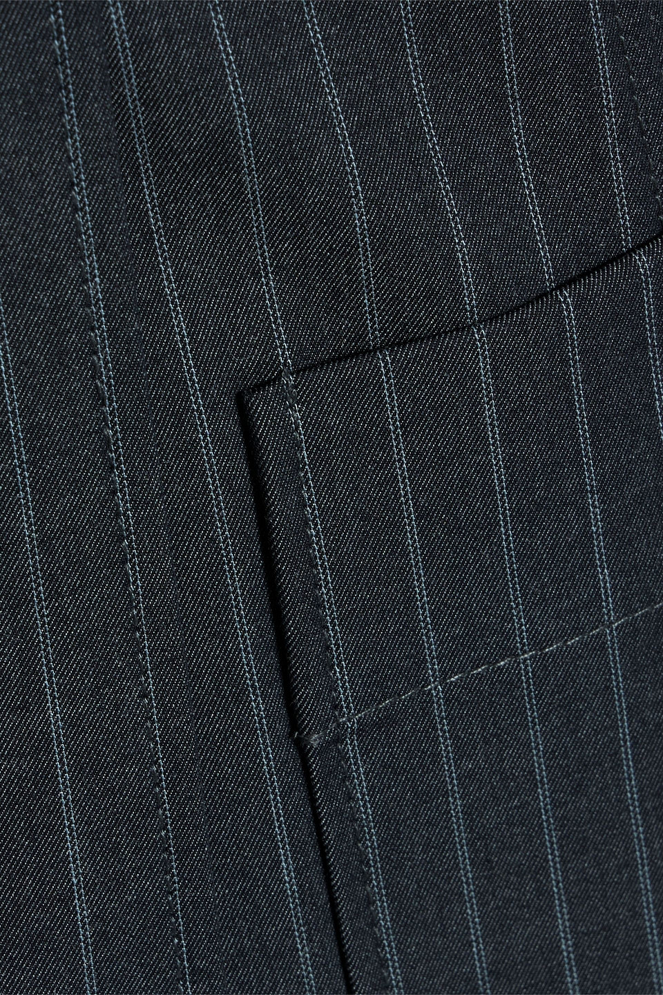 Ganni Pinstriped Twill Blazer In Gray