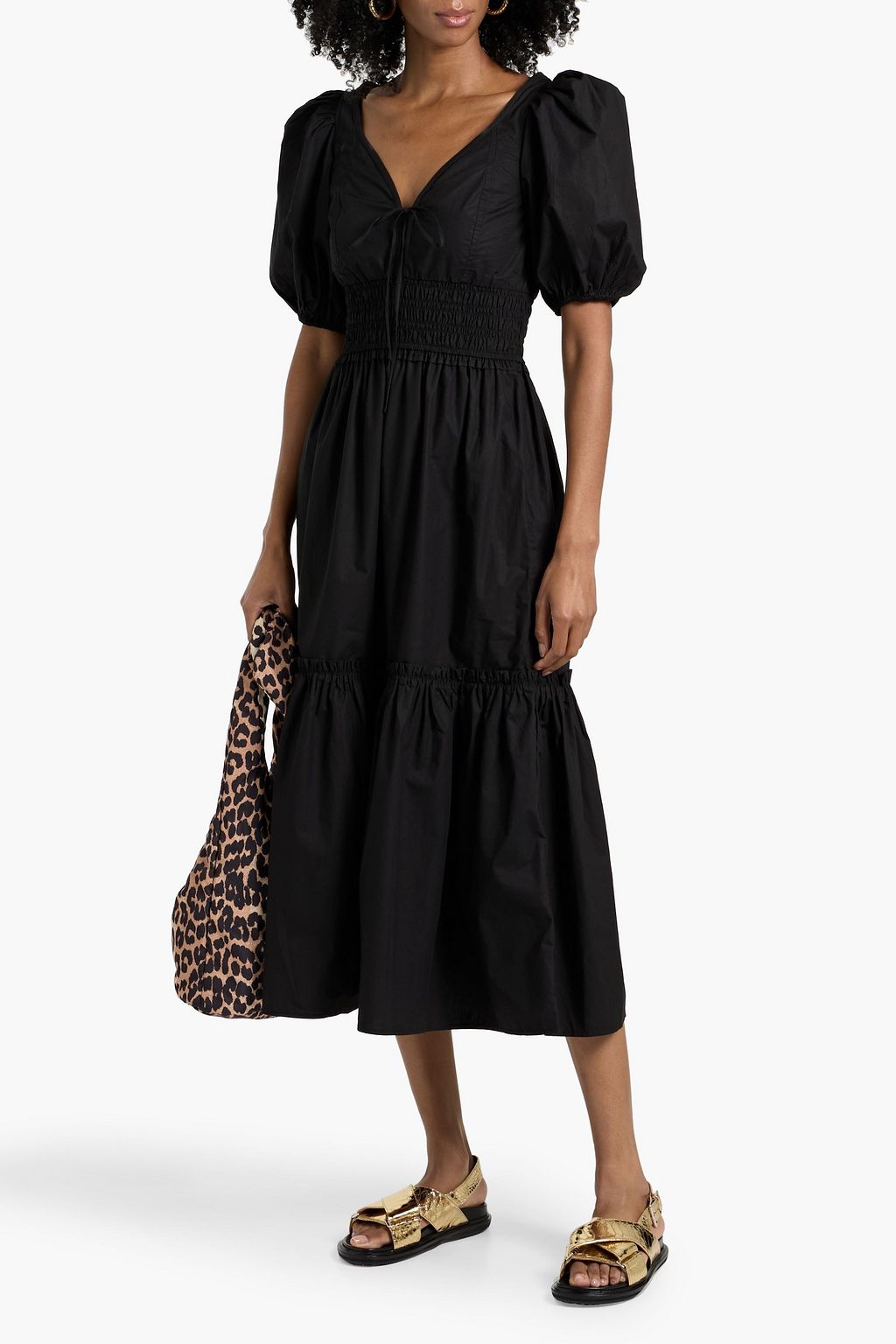 GANNI Cotton-poplin midi dress