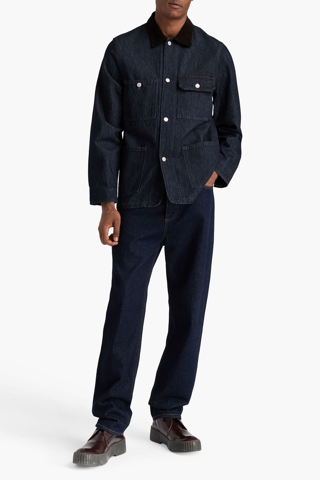 OFFICINE GÉNÉRALE デニムジャケット コーデュロイトリム