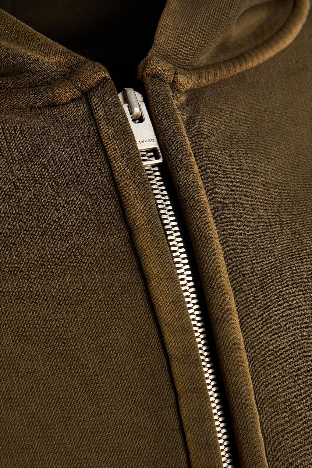 SANDRO French cotton-terry zip-up hoodie