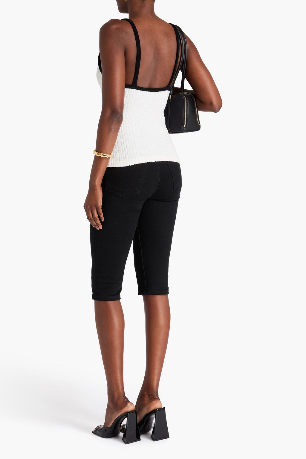 BALMAIN Cotton-blend terry-jacquard camisole