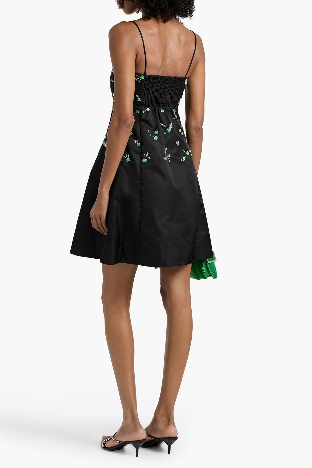 GANNI Embellished taffeta mini dress