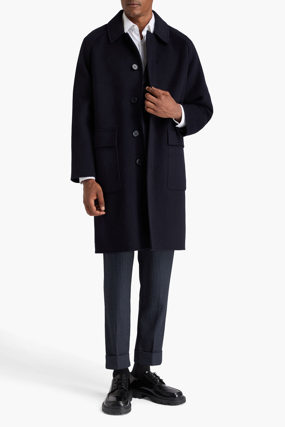 Officine Generale Briac Wool-felt Coat In Blue