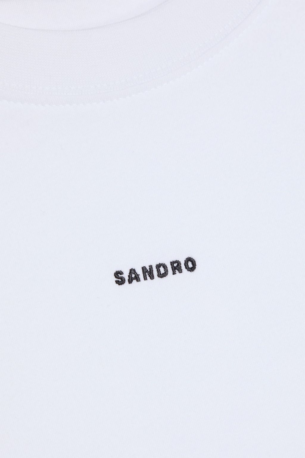 SANDRO Embroidered cotton-jersey T-shirt