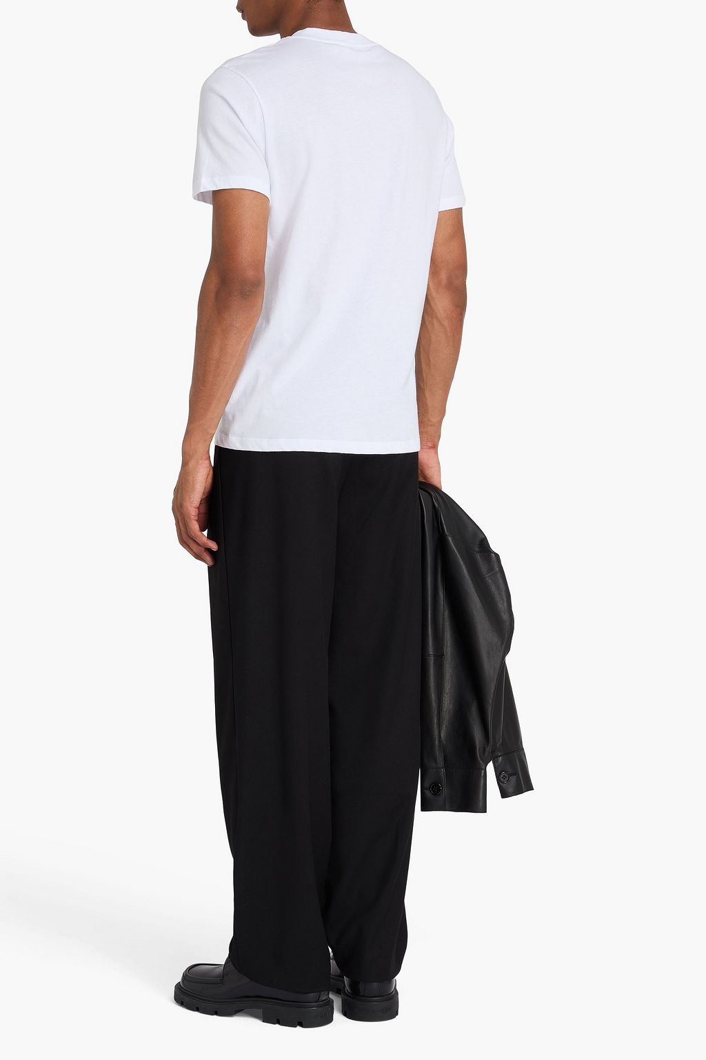 SANDRO Embroidered cotton-jersey T-shirt